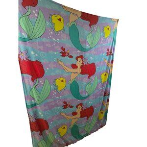 Vintage Disney The Little Mermaid Flat Sheet  1990s 64"×90"